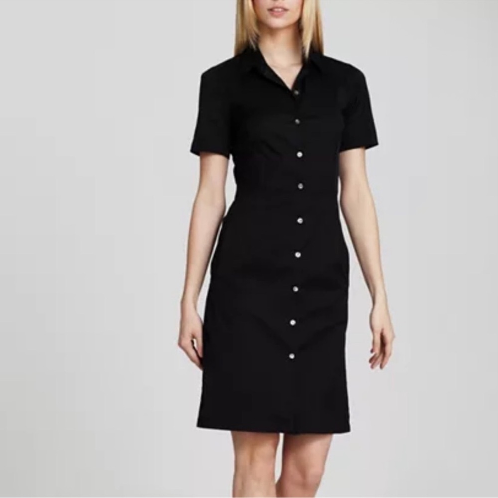 Theory Classic Black Button-Down Dress in excellent condition. Size 4